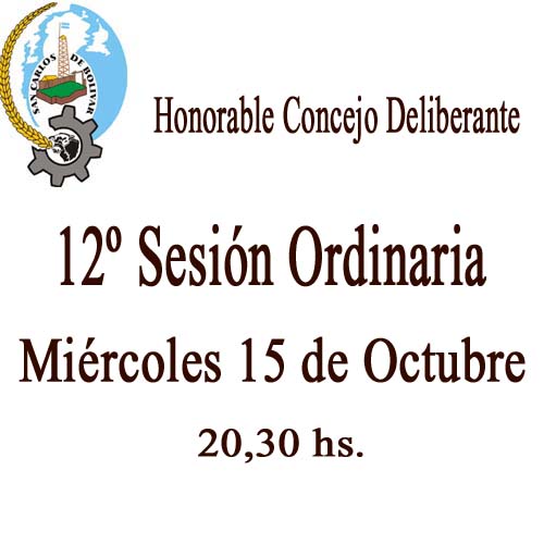 12� Sesi�n Ordinaria este mi�rcoles