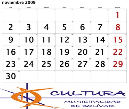 Agenda cultural Noviembre