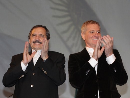 Alfons�n y De Narv�ez en La Rural